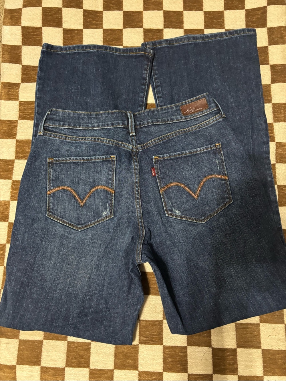 Levi’s Y2K Bold Curve Classic Bootcut Jeans dark Wash glitter logo Womens 12